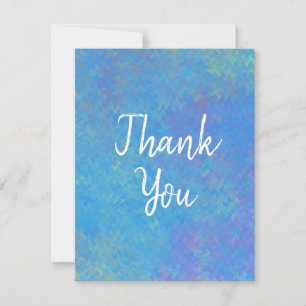 Cartão De Agradecimento Marcha Azul Elegante