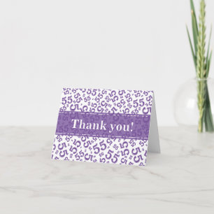 Cartão De Agradecimento Marco 55 Padrão de Número Aleatório Roxo/Branco