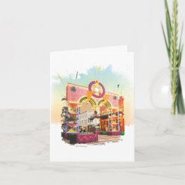 Cartão De Agradecimento Mardi Gras Arch Galveston, aquarela inspirada