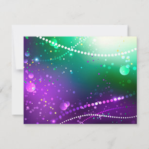 Cartão De Agradecimento Mardi Gras Festivo Purple Background