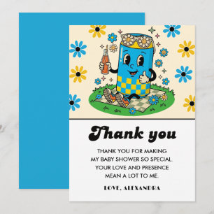 Cartão De Agradecimento Margaret moderna Daisy Azul Amarela Ela está pront
