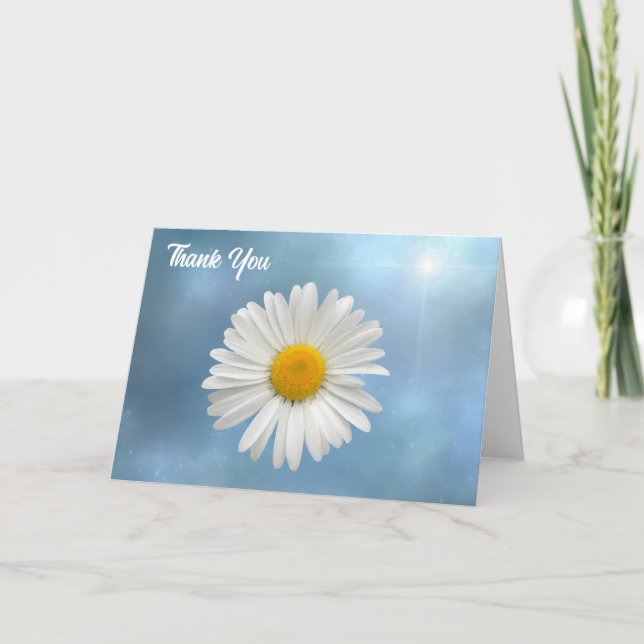 Cartão De Agradecimento Margarida Branca Cheerful (Frente)