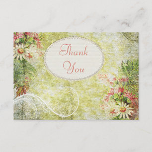 Cartão De Agradecimento Margarida do chique & obrigado dos Wildflowers