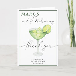 Cartão De Agradecimento Margarita de Aquarela Obrigada Chá de noiva