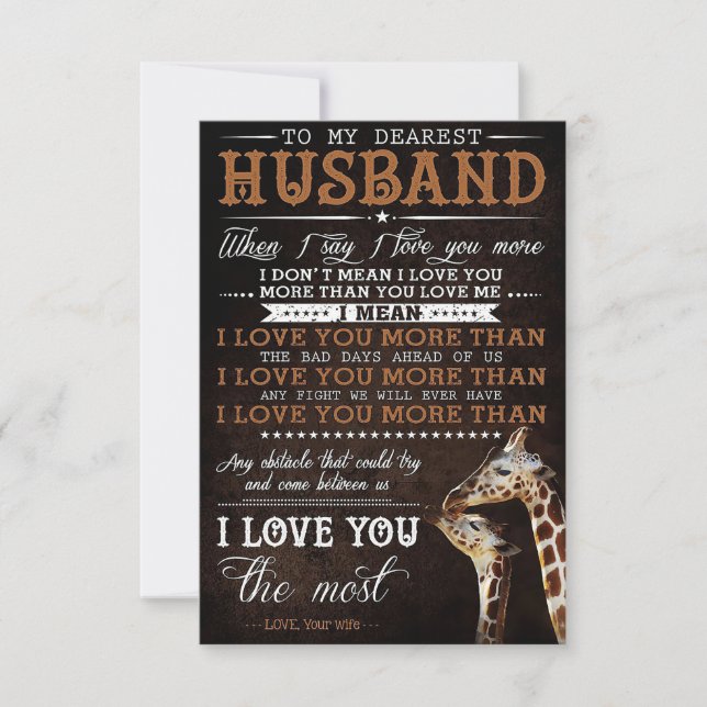 Cartão De Agradecimento Marido Para Meu Querido Marido (Frente)