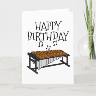Cartão De Agradecimento Marimba Birthday Card Percussionista Musical