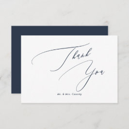 Cartão De Agradecimento Marinho Blue DIY cores Luxe Script Obrigado