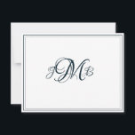 Cartão De Agradecimento Marinho do Monograma Clássico e Script Flourish Br<br><div class="desc">Cartões de agradecimentos plano clássico,  elegante,  Marinho profissional e branco Flourish Script monograma. perfeito para correspondência comercial. Estas são placas de nota plana. Se você quiser Cartões dobrados,  vá para a parte inferior da página onde ela diz "Transferir este design" e selecione cartões de agradecimentos dobrado.</div>