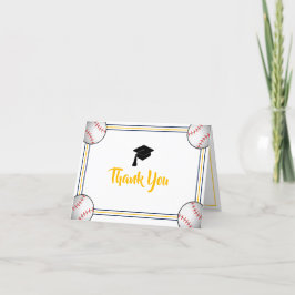 Cartão De Agradecimento Marinho e graduação Dourada