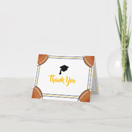 Cartão De Agradecimento Marinho e graduação Dourada