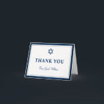 Cartão De Agradecimento Marinho Elegante Bar Azul Mitzvah Obrigado Nota<br><div class="desc">Marinho Elegante Bar Azul Mitzvah Obrigado Cartão Nota</div>