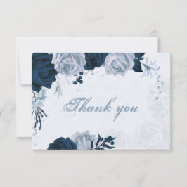 Cartão De Agradecimento marinho elegante e obrigado botânico poeirento de 