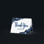 Cartão De Agradecimento Marinho Mitzvah bar Blue Agate Script Simples Míni<br><div class="desc">Certifique-se de que seu Bar favorito Mitzvah mostre seu apreço a todos que apoiaram seu evento de marco! Envie este cartões de agradecimentos legal, único, moderno e personalizado. A tipografia da escrita azul-marinho e Estrela de David sobrepõem um fundo branco mínimo com rochas azuis de aço acentuadas com veias falsas...</div>