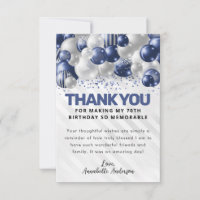 Marinho Moderno Blue Silver Balloon Glitter Aniver
