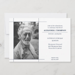 Cartão De Agradecimento Marinho moderno & branco que comemoram o funeral