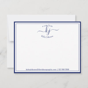 Cartão De Agradecimento Marinho Personalizado Branco Da Mesa Da Placa De N