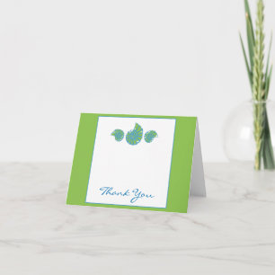 Cartão De Agradecimento Marinho Verde Lima e Turquesa Obrigado Concha