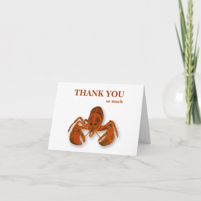 Cartão De Agradecimento Maritime Lobster (Frente)