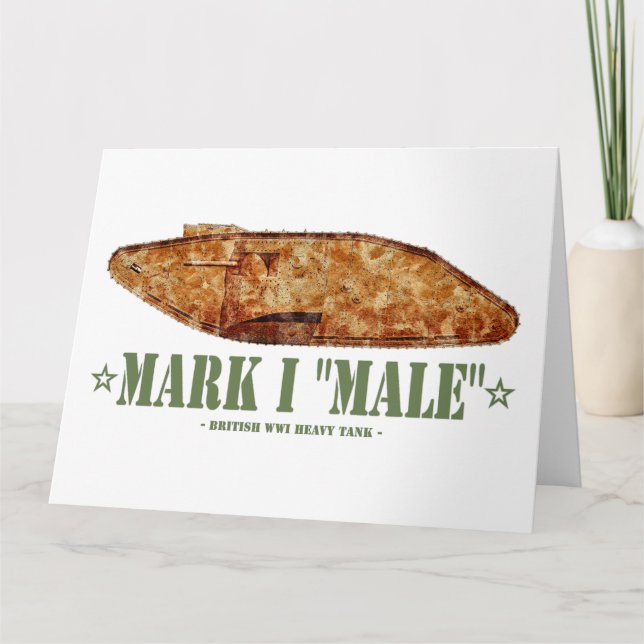 Cartão De Agradecimento Mark I Male World War One British Heavy Tank WI (Frente)