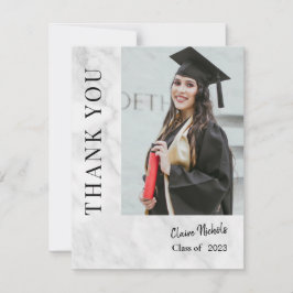 Cartão De Agradecimento Mármore Branco Foto Graduação