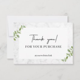 Cartão De Agradecimento Mármore Branco Minimalista Feminino