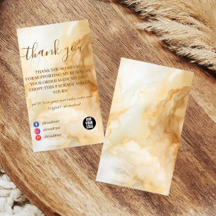 Cartão De Agradecimento Mármore Dourado Elegante Profissional