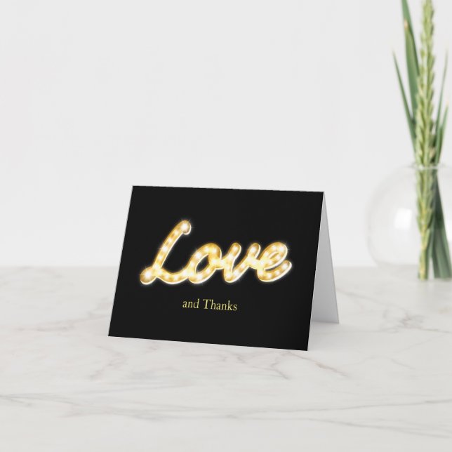 Cartão De Agradecimento Marquee Lights Thank You Card - preto (Frente)