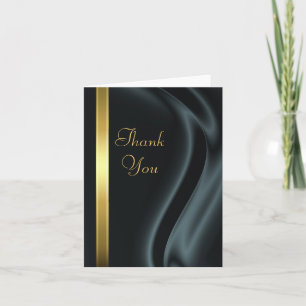 Cartão De Agradecimento Marquis Black Silk Dourado Obrigado Notecard