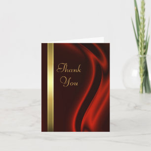 Cartão De Agradecimento Marquis Red Silk Dourado Obrigado Notecard