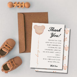 Cartão De Agradecimento Marrom bonito podemos esperar chá de fraldas