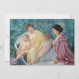 Cartão De Agradecimento Mary Cassatt - Duas mães e crianças em um barco