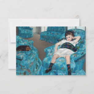 Cartão De Agradecimento Mary Cassatt - Menina em uma Poltrona Azul