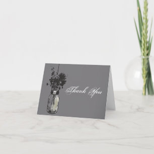 Cartão De Agradecimento Mason Jar & Wildflowers Note Card