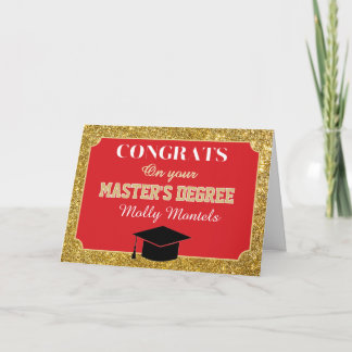 Cartão De Agradecimento Master's Degree Congrats! Personalized Card