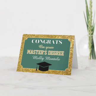 Cartão De Agradecimento Master's Degree Congrats! Personalized Card