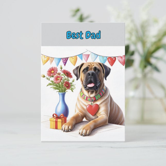 Cartão De Agradecimento Mastiff em uma festa (Em pé/Frente)