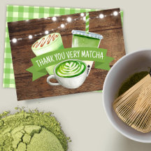 Cartão de agradecimento Matcha Flat