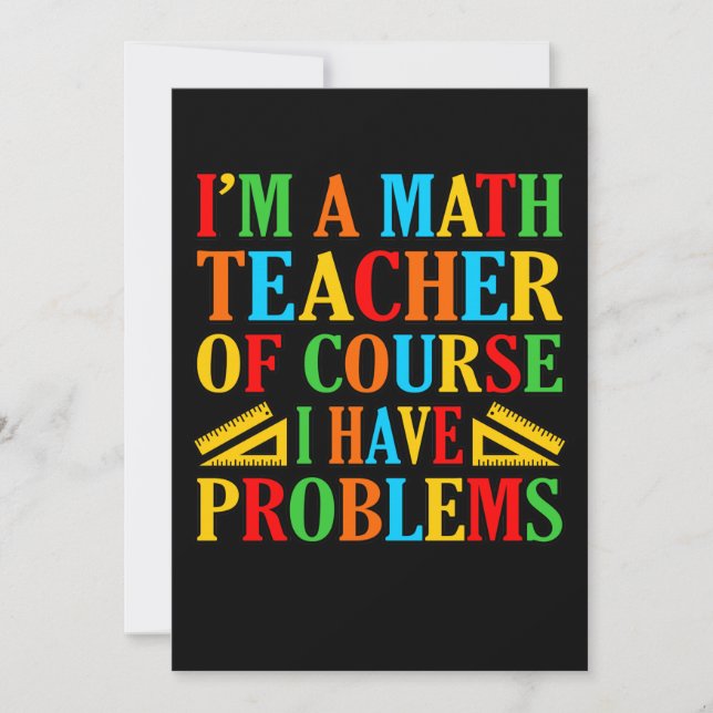 Cartão De Agradecimento Math Teacher Problems Mathematics Maths Student (Frente)