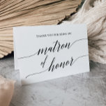 Cartão De Agradecimento Matrimônio da Caligrafia Negra Elegante<br><div class="desc">Esta elegante matrimônio caligráfica negra de cartões de agradecimentos de honra é perfeita para um casamento simples. A design neutra apresenta uma carta minimalista decorada com tipografia romântica e caprichosa.</div>