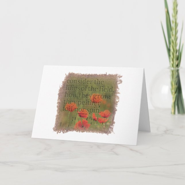 Cartão De Agradecimento MATTHEW 6:28 - Greeting Card (Frente)