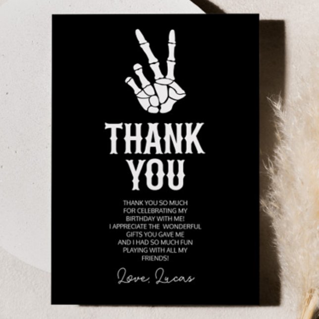 Cartão De Agradecimento Mau Dois - Festa Do segundo aniversário De Esquele (Criador carregado)