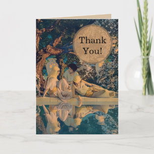 Cartão De Agradecimento Maxfield Parrish O Jardim de Alá 1918 Arte Fina