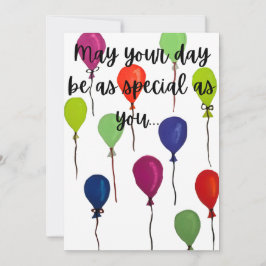 Cartão De Agradecimento May your day be special colourful balloons