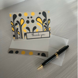 Cartão De Agradecimento MCM Lollipops e pontos de pintura moderna preto Do