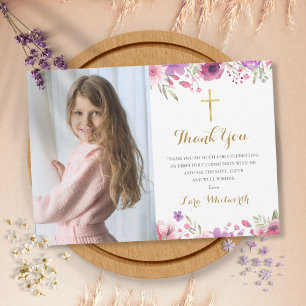 Cartão De Agradecimento Meadow Flowers Floral First Santa Foto Comunitária