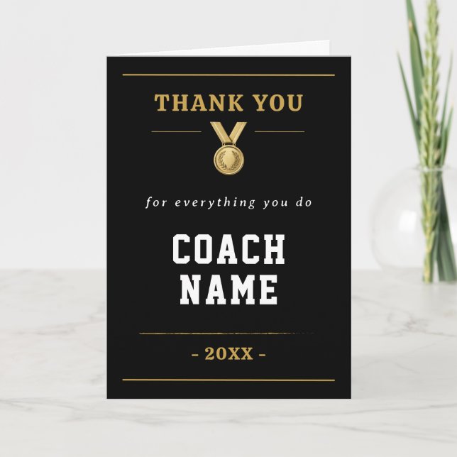 Cartão De Agradecimento Medal Design for Everything You Do Coach (Frente)