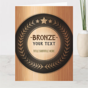 Cartão De Agradecimento MEDALHA PERSONALIZADA DIY Bronze ADICIONE SEU LOGO