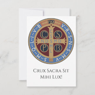 Cartão De Agradecimento Medalhão de São Bento Carta Santa | Pater Noster