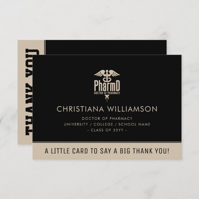 Cartão De Agradecimento Medicamento Personalizado PharmD Médico de Festas  (Frente/Verso)