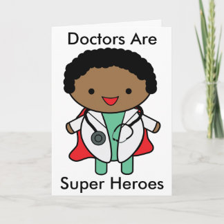 Cartão De Agradecimento Médicos são super heróis personalizados a preto